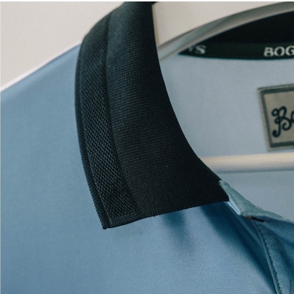 Bogey Boys by Macklemore Striped Athletic Longsleeve Jersey Powder Blue, Med NWT - Picture 10 of 16